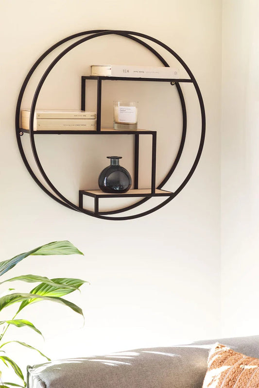 Floating Steel & Wood Wall Shelf Kafren